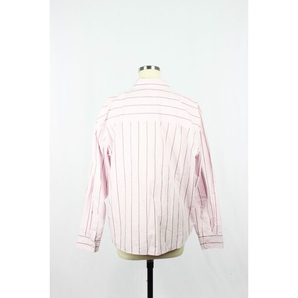 Aritzia WILFRED FREE Bailey Lilac Pink Striped Poplin Button-Up Shirt, Size M - Picture 3 of 13
